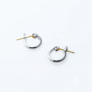ピアス レディース K18ポスト フープピアス...の詳細画像5