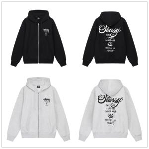 STUSSY ステューシー WORLD TOUR ZIP HOOD 3973514[full zip hooded sweat] パーカー フード フーディ トップス Zip up  ジップパーカー [並行輸入品]