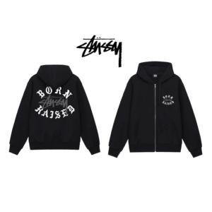 STUSSY ステューシー ST〓SSY & BORN X RAISED LOGO ZIP HOODIE  パーカー フード フーディ トップス   ジップパーカー 3973855 [並行輸入品]