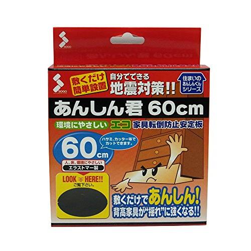 ソーゴ エコ 家具転倒防止安定板 あんしん君 60cm 1本入 クリアー eco-600L