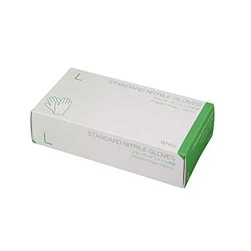 [マツヨシ] 使い捨て手袋 ニトリルグローブ ホワイト 粉なし 100枚入り 病院採用商品 (松吉医...