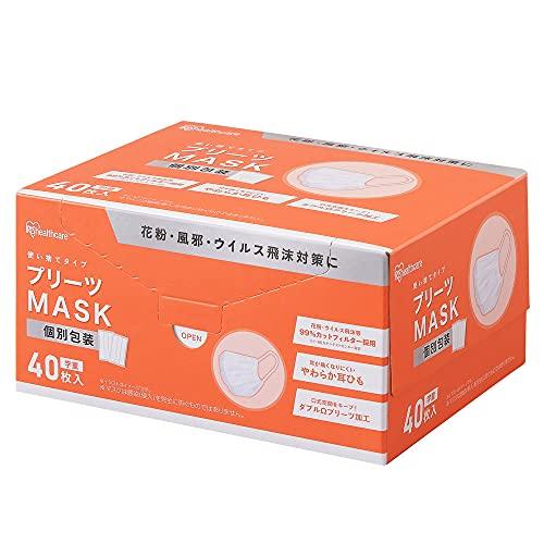 [アイリスオーヤマ] プリーツマスク 40枚入 PK-NV40G 学童