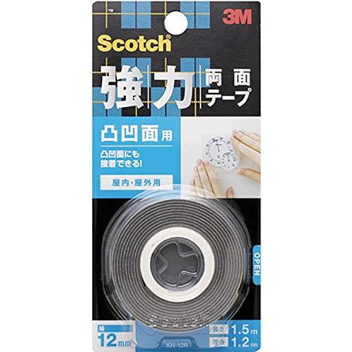 3M 両面テープ 強力 凸凹面用 幅12mm長さ1.5m スコッチ KH-12R 小巻 タイル べニ...