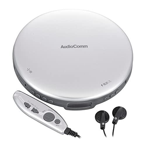 オーム電機AudioComm ポータブルCDプレーヤー 乾電池 AC電源 音飛び防止 プログラム再生...