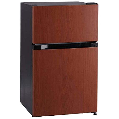 アイリスプラザ 冷蔵庫 87L 小型 家庭用 幅47.5cm 両開き対応 木目調 ダークウッド PR...