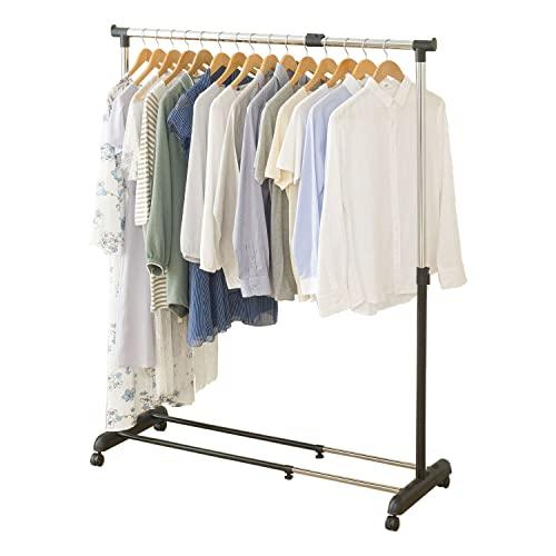 ドウシシャ ハンガーラック 縦横伸縮 ハンガーシングル タテにもヨコにも伸びて広がる 頑丈 全体耐荷...