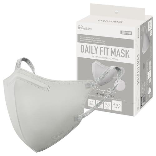 アイリスオーヤマ(IRIS OHYAMA) 立体マスク 30枚入 ニュアンスグレー ふつうサイズ 個...