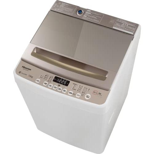 ハイセンス 全自動 洗濯機 7.5kg ホワイト/シャンパンゴールド HW-DG75C インバーター...