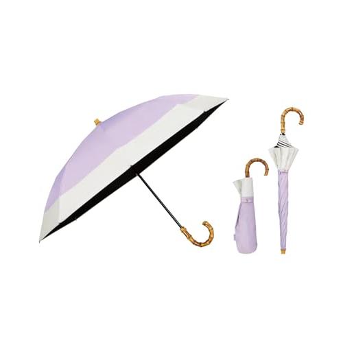 Wpc. 最強の日傘 UVO(ウーボ)折りたたみ傘／2段 切り継ぎ ラベンダー×オフ《遮光率＆UVカ...