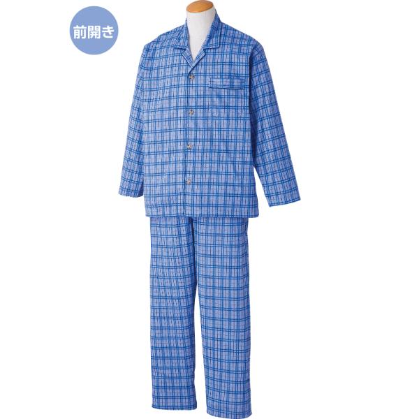 紳士ワンタッチテープ腰開きパジャマ 38802  着替えやオムツ交換がしやすいパジャマ  ケアファッ...