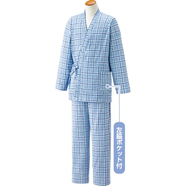 紳士打合せパジャマ  38806 　入院時や着せ替えにも便利なゆったりスタイルの打合せパジャマ　ケア...