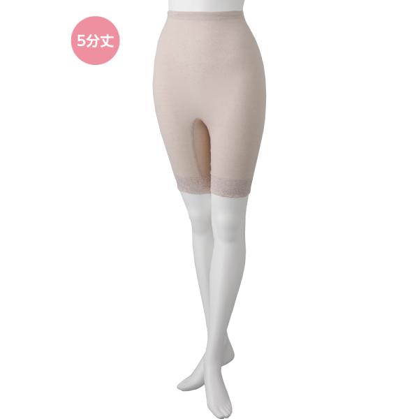 婦人5分丈ボトム 800492 柔らかな風合いのエジプト綿100％の肌着、肌がレースにふれないやさし...