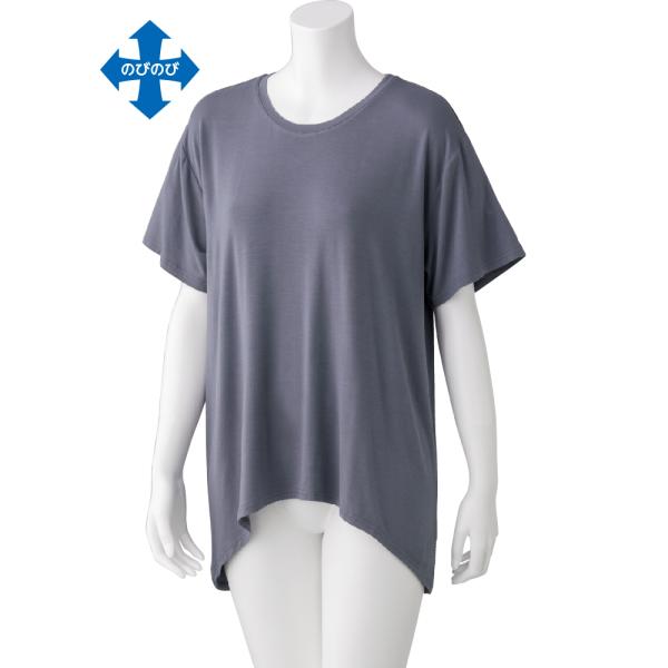 婦人のびのびストレッチルームＴシャツ 800621 良く伸びて柔らかい着心地快適 　ケアファッション