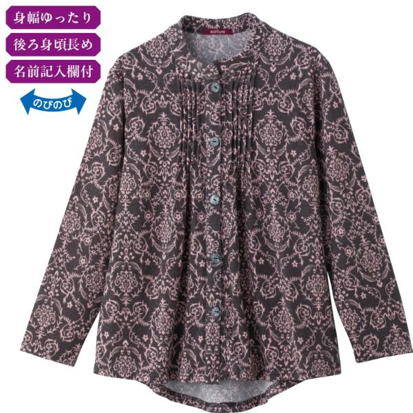 婦人斜め釦ホールピンタックブラウス 821922 Ｍ〜Ｌ ちょっぴり特別感のあるブラウス！秋から長く...