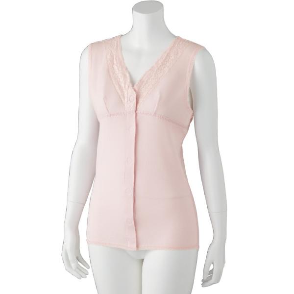 婦人ソフトカップ付ワンタッチラン型シャツ 89277 ピンク/M〜LL】 ケアファッション