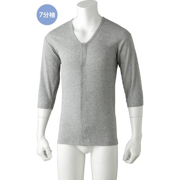 紳士７分袖ワンタッチシャツ（２枚組お買得） 即日お届け! 【サイズS〜LL】89816 ボタンが苦手...