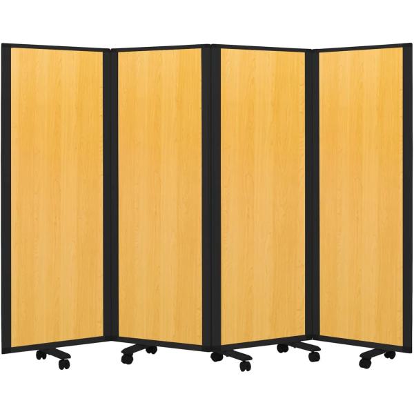 高級 デラックス 4連 キャスター付き パーティション 抗菌 間仕切り パーティーション 可動式 木...