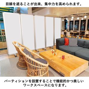 高級 デラックス 5連スクリーン ホワイト/木...の詳細画像3