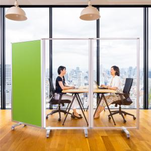 高級 デラックス パーテーション コロナ対策 透明アクリル クロス 3連 パーテション キャスター付き パーテション パーティション (幅2700mm×高さ1800mm) 耐震