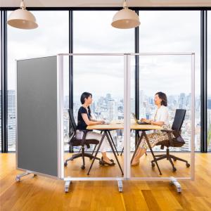 高級 デラックス パーテーション コロナ対策 透明アクリル クロス 3連 パーテション キャスター付き パーテション パーティション (幅2700mm×高さ1800mm) 耐震