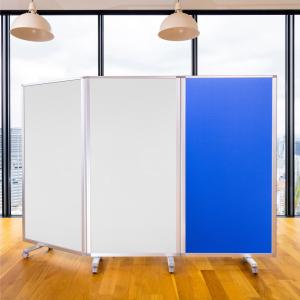 高級 デラックス ホワイトボード 事務所 オフィス パーテーション コロナ対策 クロス 3連 パーテション パーティション (幅2700mm×高さ1800mm) コマイ 耐震
