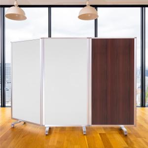 高級 デラックス ホワイトボード 事務所 オフィス パーテーション コロナ対策 ホワイドボード 木目 3連 パーテション (幅2700mm×高さ1800mm) コマイ 耐震