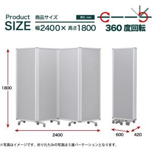 高級 デラックス パーテーション 4連 キャス...の詳細画像3
