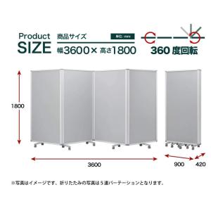高級 デラックス パーテーション 4連 キャス...の詳細画像4