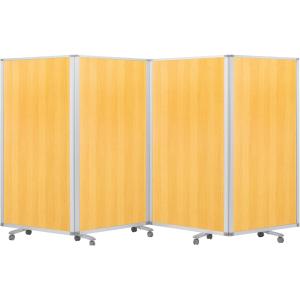 高級 デラックス パーテーション 4連 キャスター付き パーティション 間仕切り 目隠し オフィス パーティーション 可動式 おしゃれ (幅3600mm×高さ1800mm 耐震