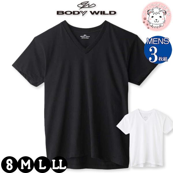 tシャツ メンズ 半袖 VネックTシャツ 3枚組 グンゼ ボディワイルド V首Tシャツ BW5015...