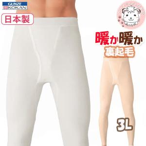 グンゼ 暖か暖か 長ズボン下 前あき 裏起毛 保温 3L | 秋冬 秋 冬 メンズ アクリル ステテコ ももひき ぱっち インナー シャツ 下着 肌着 DDM202B GUNZE