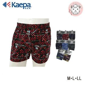 ケイパ メンズ プリント柄 トランクス 2枚セット 綿100% 前開き M/L/LL | パンツ 紳士 男性 下着 肌着 インナー コットン 総柄 布帛トランクス Kaepa KAEPA