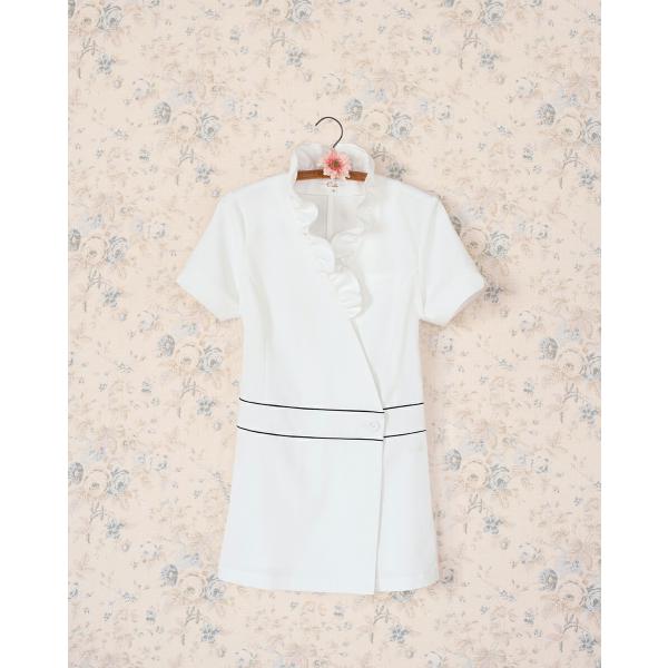 Calala CL-0184 チュニック 白衣 半袖ナースウェア エステ クリニック向け