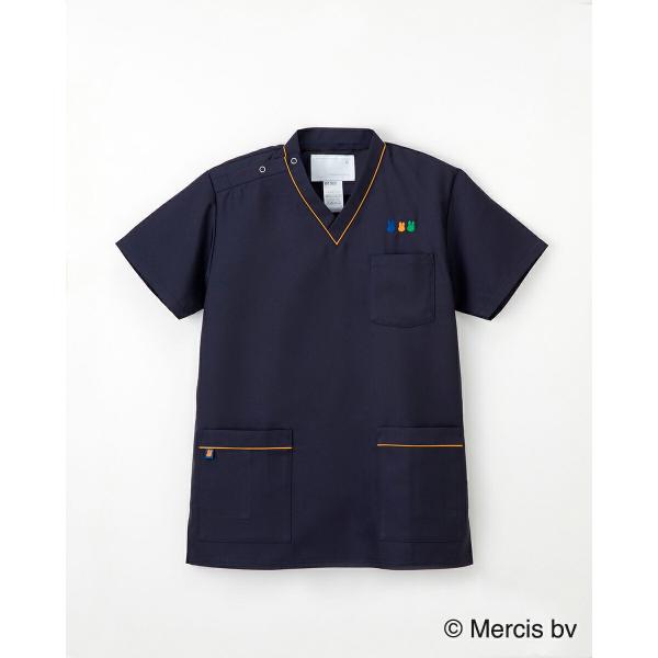 ナガイレーベン ミッフィー miffy MFT-5802 スクラブ 白衣 男女兼用 半袖上衣 医療 ...