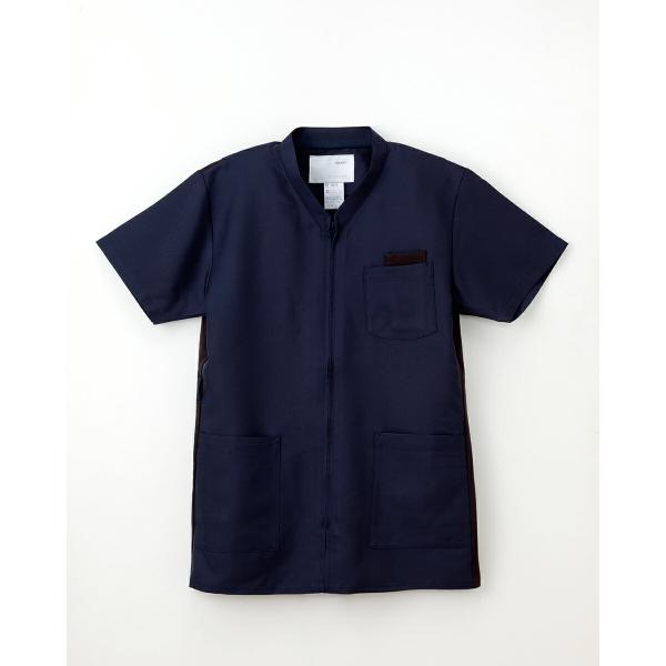 ナガイレーベン RT-5072 男女兼用 スクラブ 白衣 ファスナー開き 半袖上衣 医療 看護