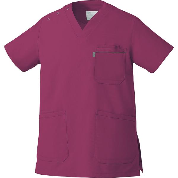 unite×ミズノ MZ-0018 白衣 スクラブ 男女兼用 ジャケット 半袖 スクラブ白衣 カラー...