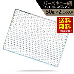 100枚入特価) バーベキュー網 40×30cm 廉価アミ (使い捨てタイプ) NA01
