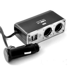 車 シガーソケット USB 増設 2連 電源 12V 24V 2口 二連 角度調整 LED 変換 充...