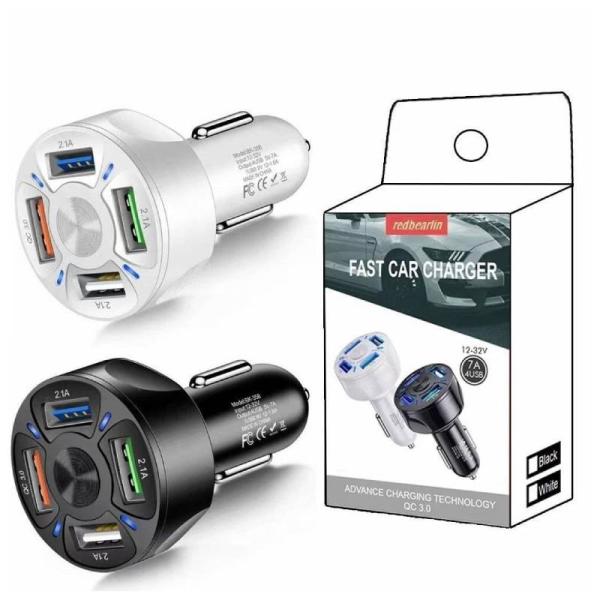 シガーソケット USB 急速 充電器 電源 カーチャージャー 4口 4台同時 Quick Charg...