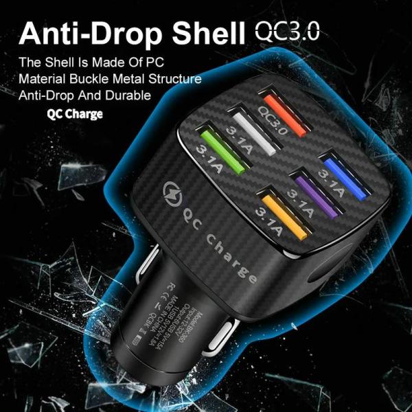 シガーソケット 6口 USB 車 iPhone 携帯 スマホ 充電器 車載 6台同時 急速充電 3....