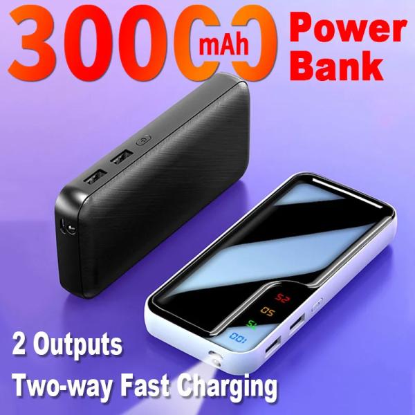 モバイルバッテリー 30000mAh 大容量 軽量 薄型 2台同時充電 スマホ充電器 急速充電 PD...