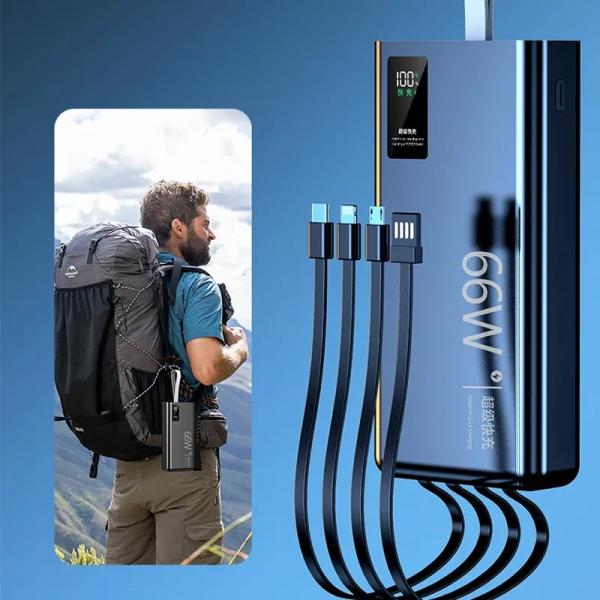 モバイルバッテリー 大容量 40000mAh ケーブル内蔵 モバ充 iphone スマホ充電器 防災...