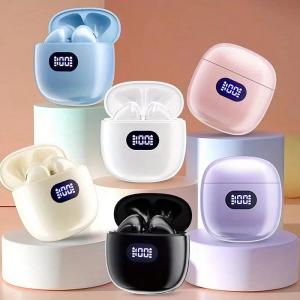 ワイヤレスイヤホン Bluetooth 艶 パステル コンパクト 高音質 重低音 ノイズキャンセリング 自動ペアリング スポーツ iPhone 16 15 Android 日本語 最新 E14