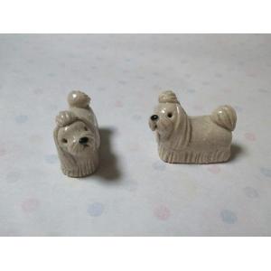 ☆ マルチーズ 箸置き(はしおき)２点セット（手作り) 「風遊」・ 、