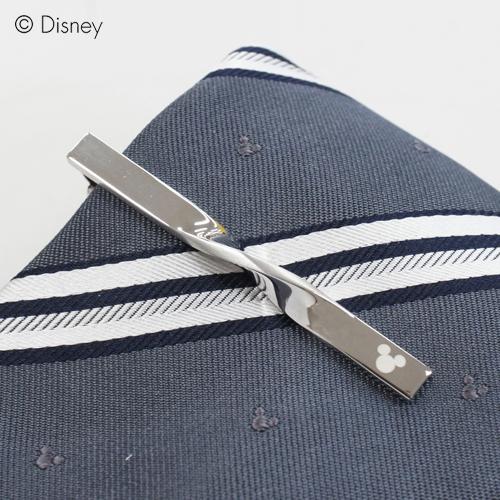 ディズニー ネクタイ タイピン プレゼント 父の日 送料無料 ストライプ柄 グレー BOX付