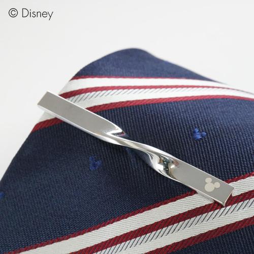 ディズニー ネクタイ タイピン プレゼント 父の日 送料無料 ストライプ柄 紺 BOX付