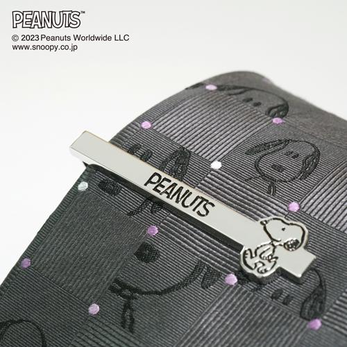 スヌーピー ネクタイ タイピン プレゼント 父の日 送料無料 ドット柄×PEANUTSロゴタイバー ...