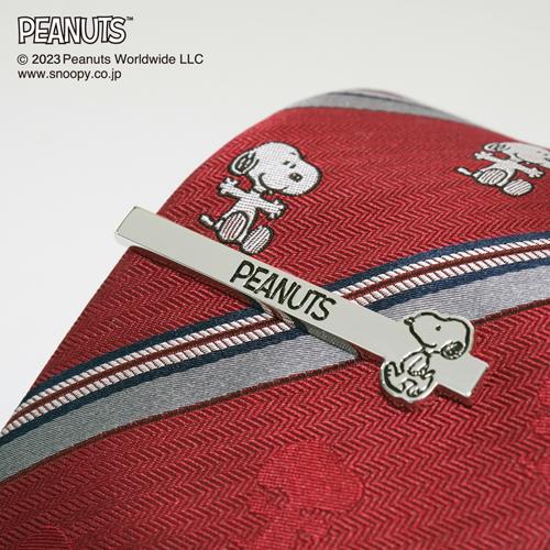 スヌーピー ネクタイ タイピン プレゼント 父の日 送料無料 ストライプ柄×PEANUTSロゴタイバ...