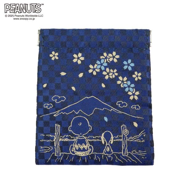 ピーナッツ ばねぐちポーチ スヌーピー チャーリー・ブラウン ポーチ メイクポーチ 小物入れ（桜と富...