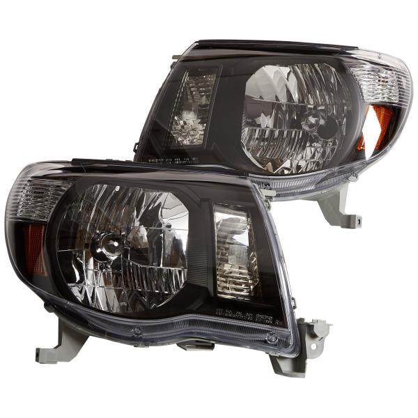 Depo 312 1186P US2 トヨタ タコマ ヘッドライト ブラックベゼル 1ペア DEPO...